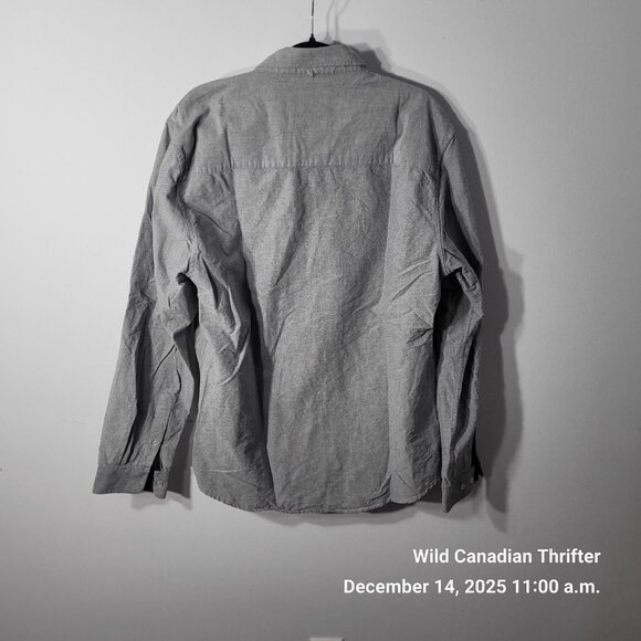 Le 31 L Gray Cotton Long Sleeve Button-Up Shirt Heritage Collection Semi Fit - Picture 2 of 9